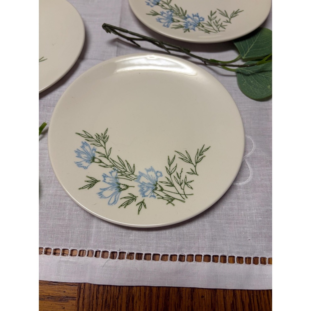 Vintage Townhouse Ironstone‎ Dessert Plates- set of 4 blue carnation pattern